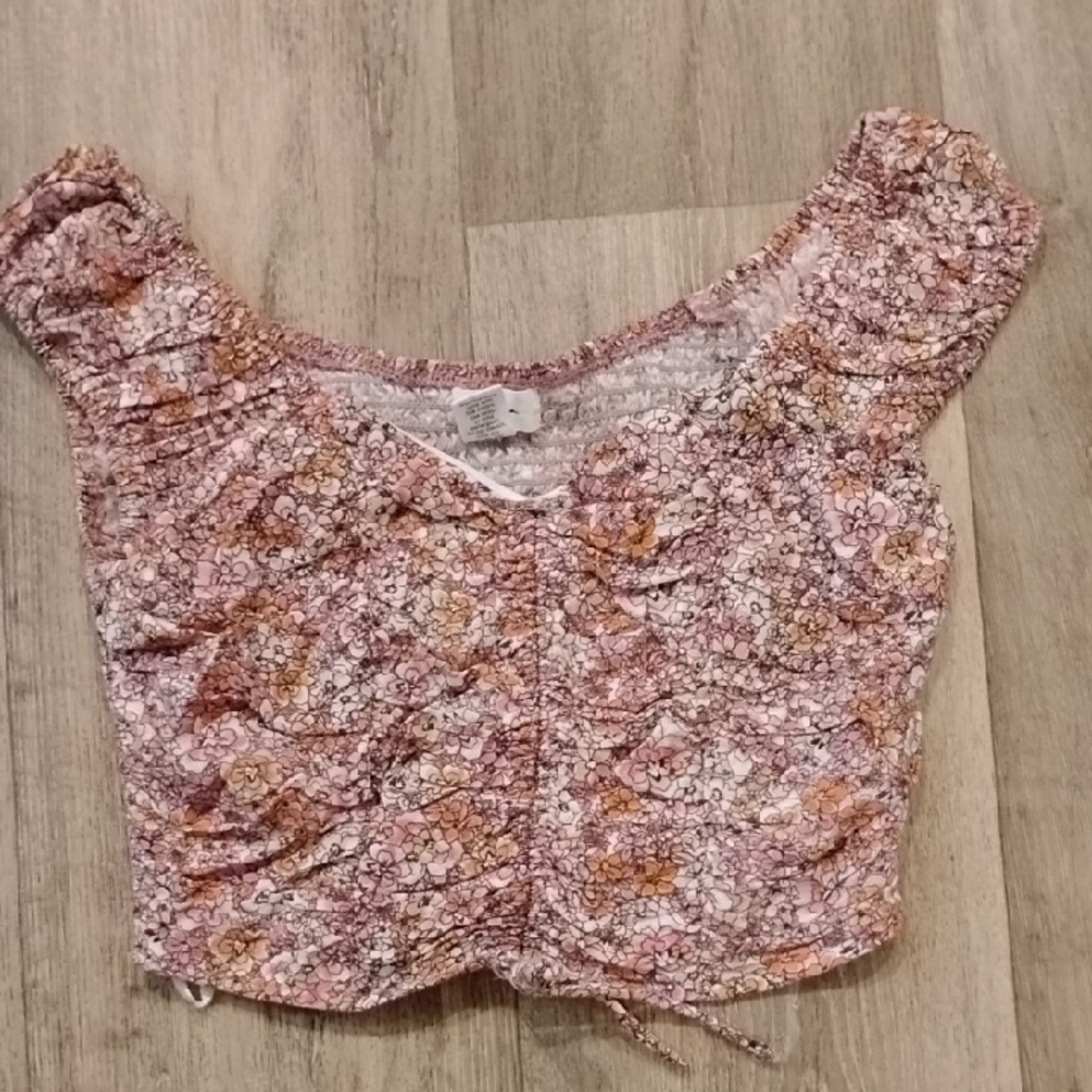 Floral Ruched Women's Crop Top